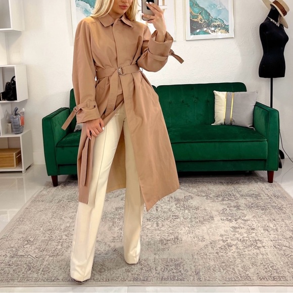 London Fog Beige Trench Coat - Picture 2 of 8